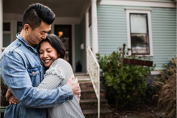Couple holding each other 