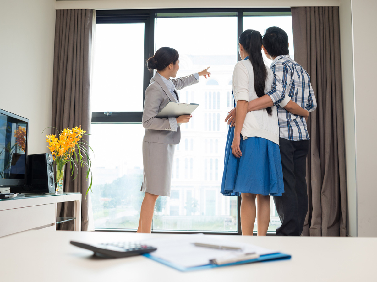 Couple shopping for a home 
