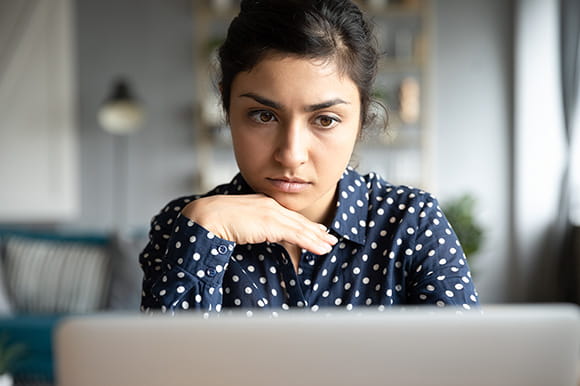 Woman working at her computer
