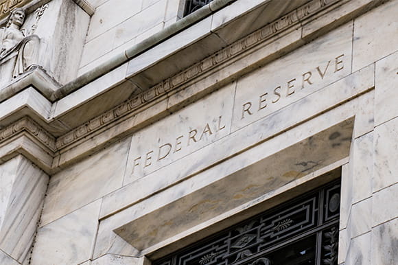 The front of the Federal Reserve building